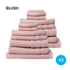 Royal Comfort 16 Piece Egyptian Cotton Eden Towel Set 600GSM Luxurious Absorbent Blush Deals499