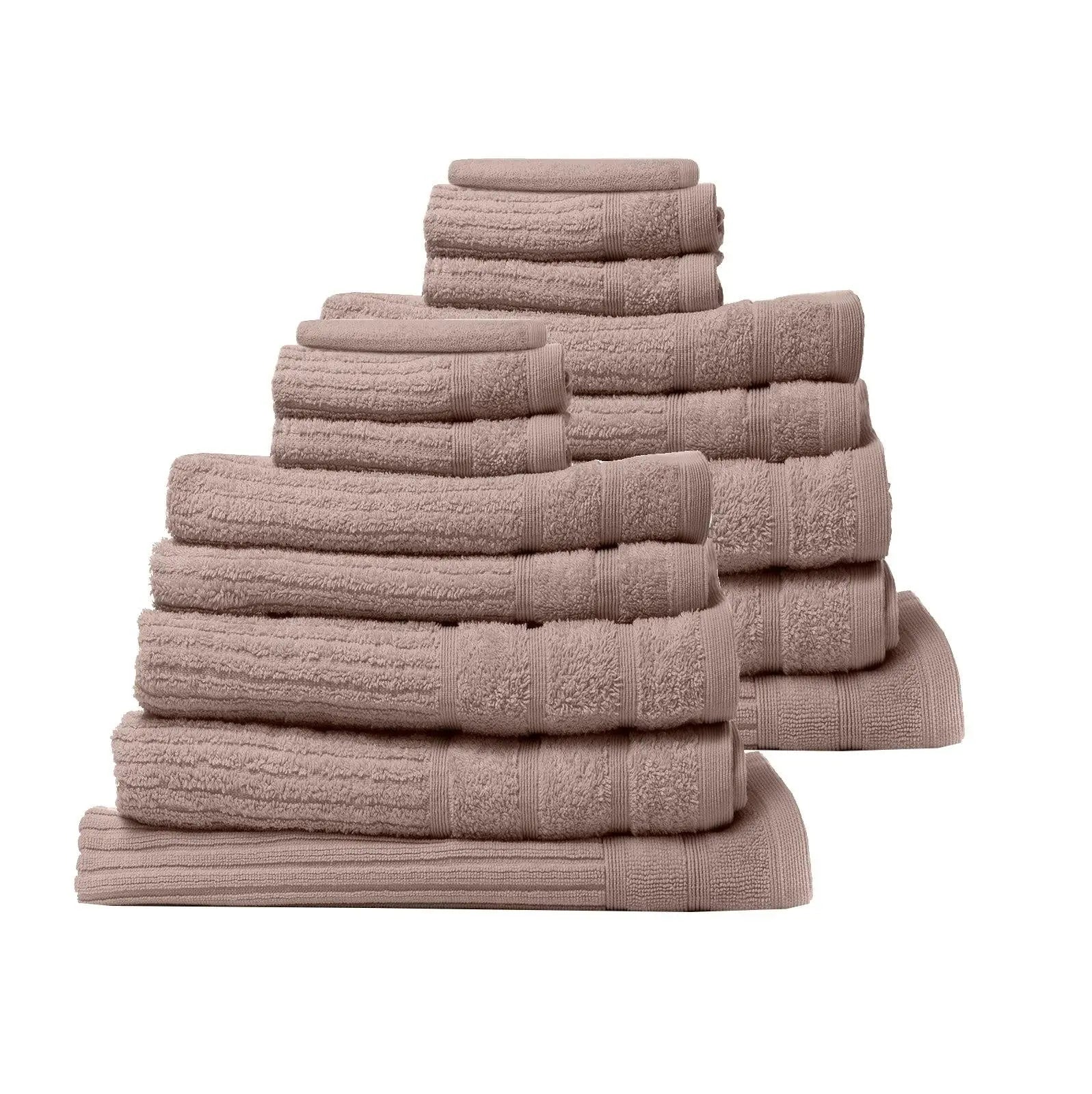 Royal Comfort 16 Piece Egyptian Cotton Eden Towel Set 600GSM Luxurious Absorbent Champagne Deals499