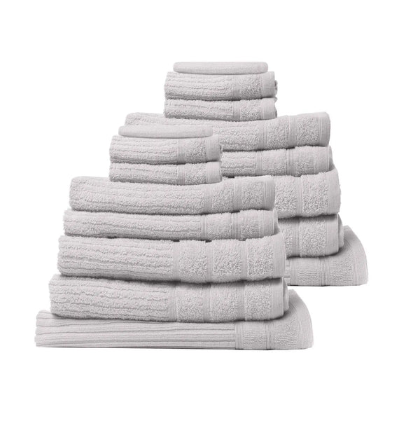 Royal Comfort 16 Piece Egyptian Cotton Eden Towel Set 600GSM Luxurious Absorbent Sea Holly Deals499