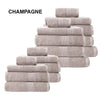 Royal Comfort 18 Piece Cotton Bamboo Towel Bundle Set 450GSM Luxurious Absorbent Champagne Deals499