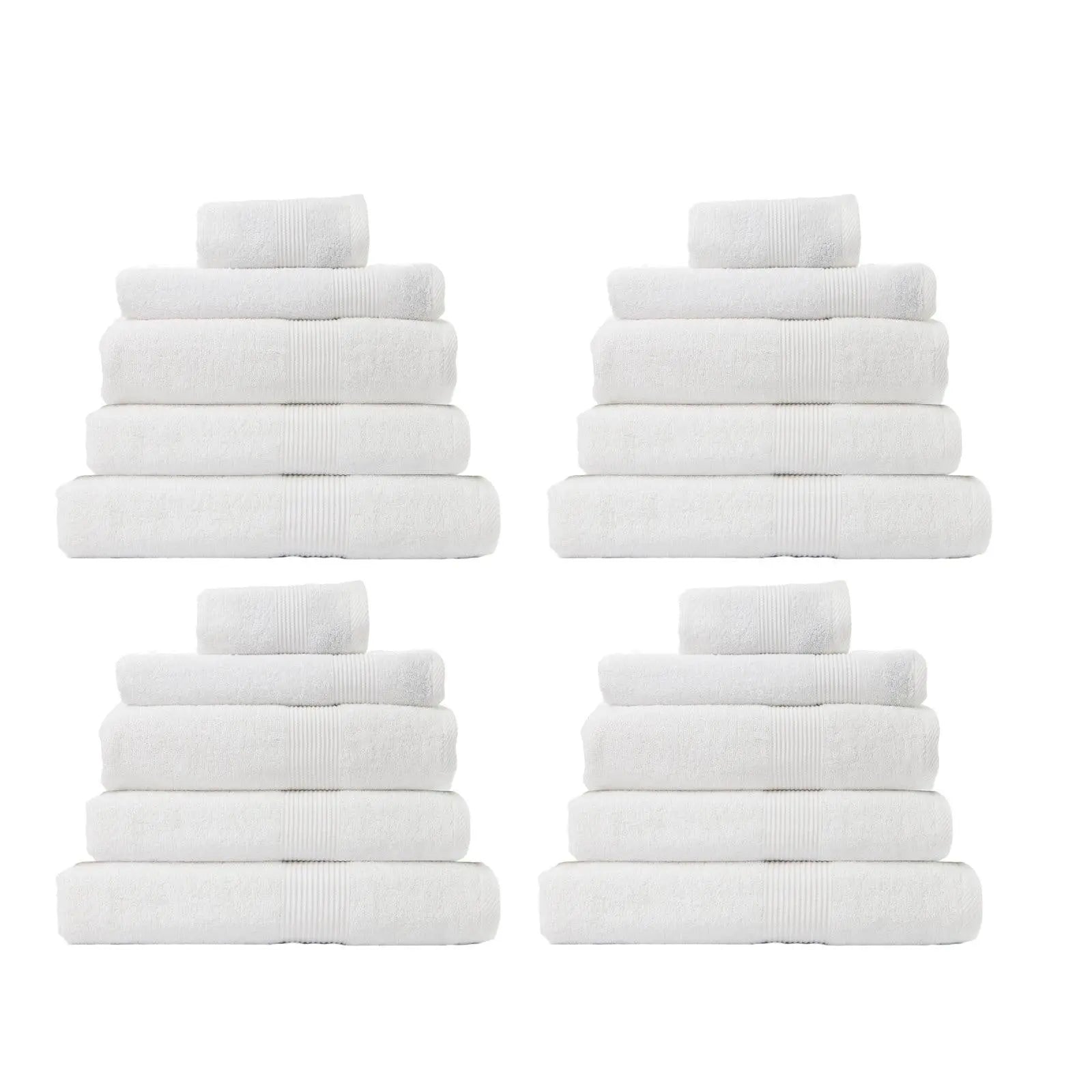 Royal Comfort 20 Piece Cotton Bamboo Towel Bundle Set 450GSM Luxurious Absorbent White Deals499