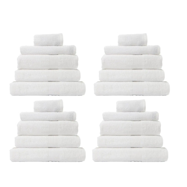 Royal Comfort 20 Piece Cotton Bamboo Towel Bundle Set 450GSM Luxurious Absorbent White Deals499