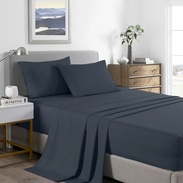 Royal Comfort 2000 Thread Count Bamboo Cooling Sheet Set Ultra Soft Bedding - Double - Charcoal from Deals499 at Deals499