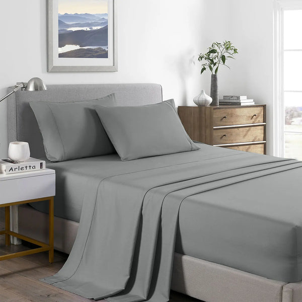 Royal Comfort 2000 Thread Count Bamboo Cooling Sheet Set Ultra Soft Bedding - Queen - Mid Grey from Deals499 at Deals499