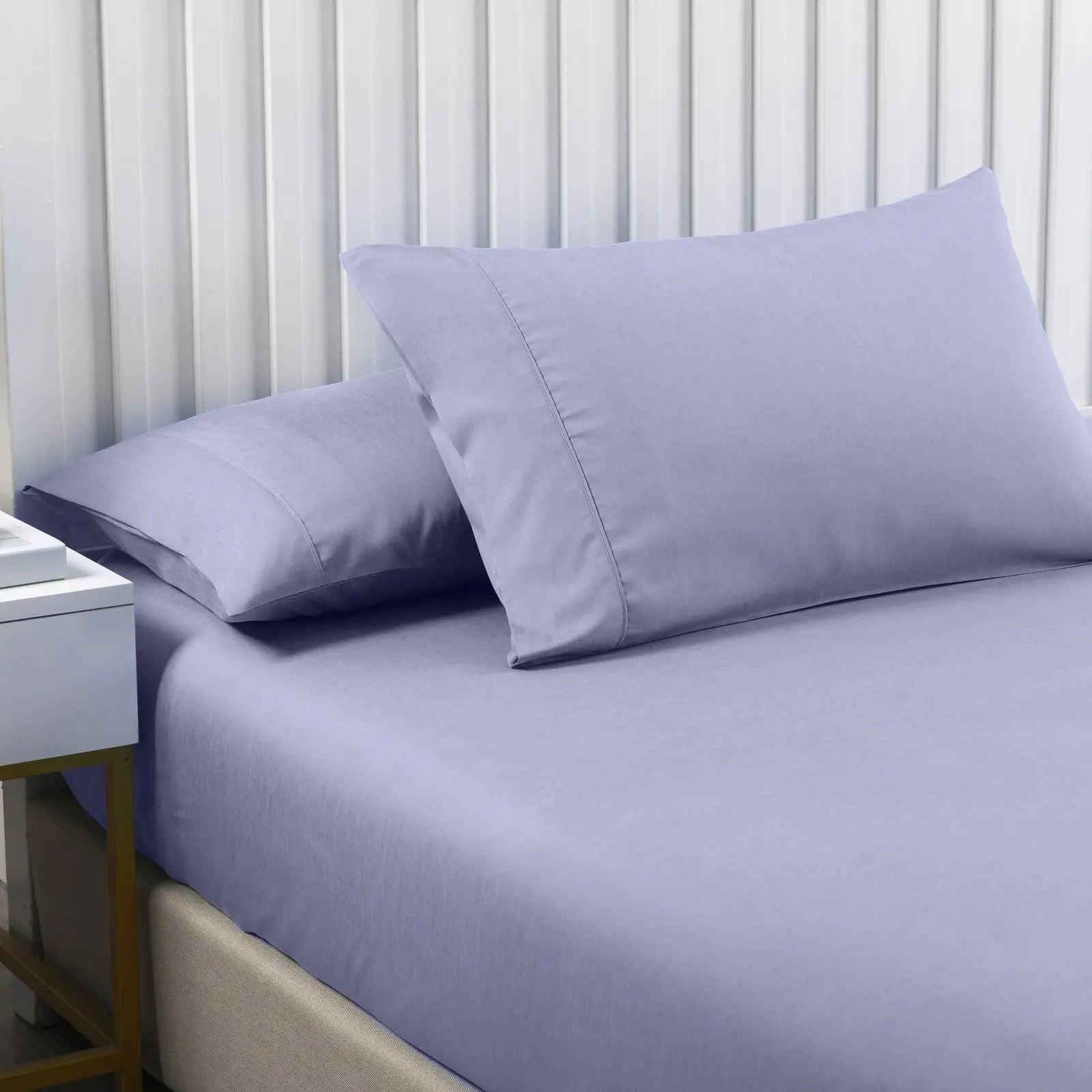 Royal Comfort 2000TC 3 Piece Fitted Sheet and Pillowcase Set Bamboo Cooling - Double - Lilac Grey from Deals499 at Deals499