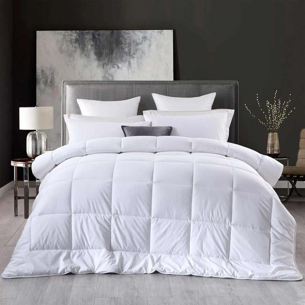 Royal Comfort 260GSM Deluxe Eco-Silk Touch Quilt 100% Cotton Cover Double White Deals499