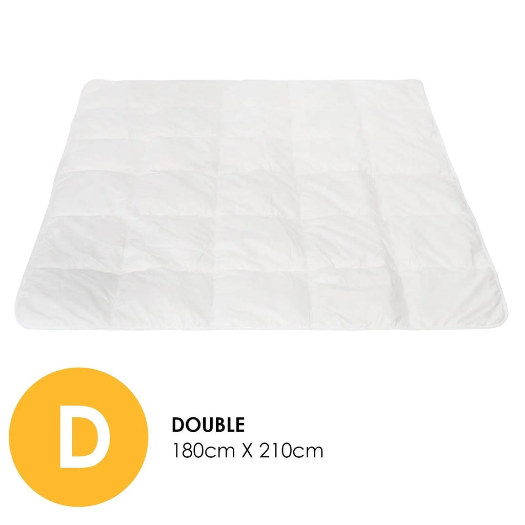 Royal Comfort 260GSM Deluxe Eco-Silk Touch Quilt 100% Cotton Cover Double White Deals499