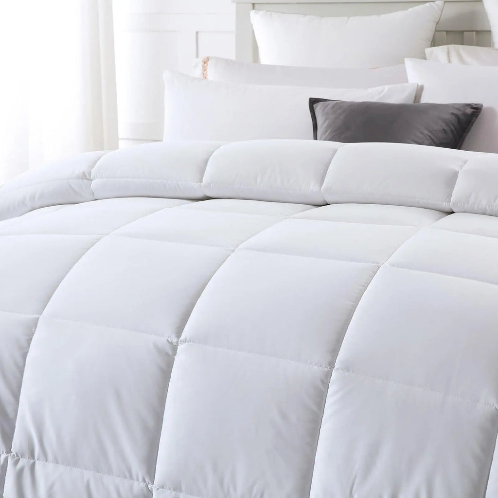 Royal Comfort 260GSM Deluxe Eco-Silk Touch Quilt 100% Cotton Cover Double White Deals499