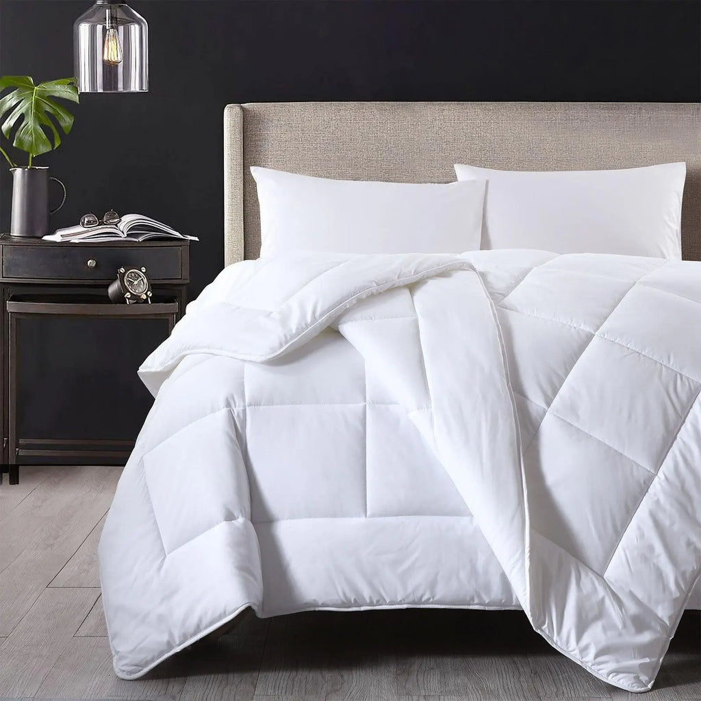 Royal Comfort 260GSM Deluxe Eco-Silk Touch Quilt 100% Cotton Cover Double White Deals499