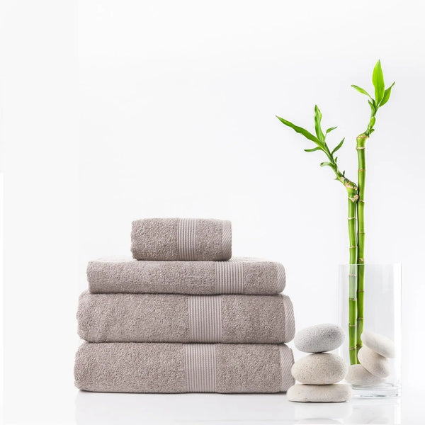 Royal Comfort 4 Piece Cotton Bamboo Towel Set 450GSM Luxurious Absorbent Plush Champagne Deals499
