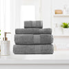 Royal Comfort 4 Piece Cotton Bamboo Towel Set 450GSM Luxurious Absorbent Plush Charcoal Deals499