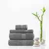 Royal Comfort 4 Piece Cotton Bamboo Towel Set 450GSM Luxurious Absorbent Plush Charcoal Deals499