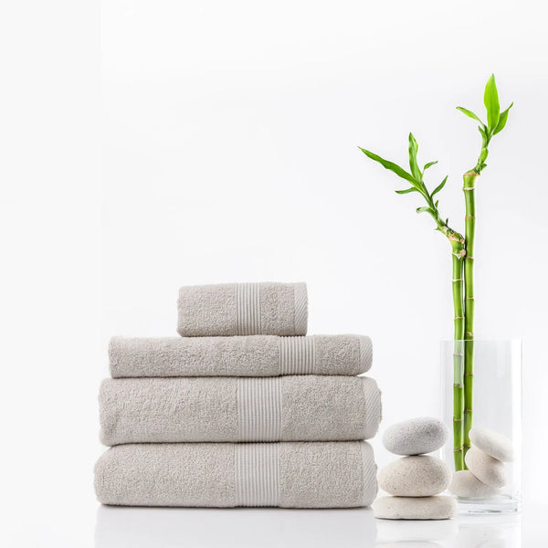 Royal Comfort 4 Piece Cotton Bamboo Towel Set 450GSM Luxurious Absorbent Plush Sea Holly Deals499