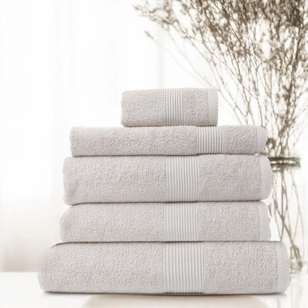 Royal Comfort 5 Piece Cotton Bamboo Towel Set 450GSM Luxurious Absorbent Plush Sea Holly Deals499