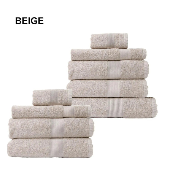 Royal Comfort 9 Piece Cotton Bamboo Towel Bundle Set 450GSM Luxurious Absorbent Beige Deals499