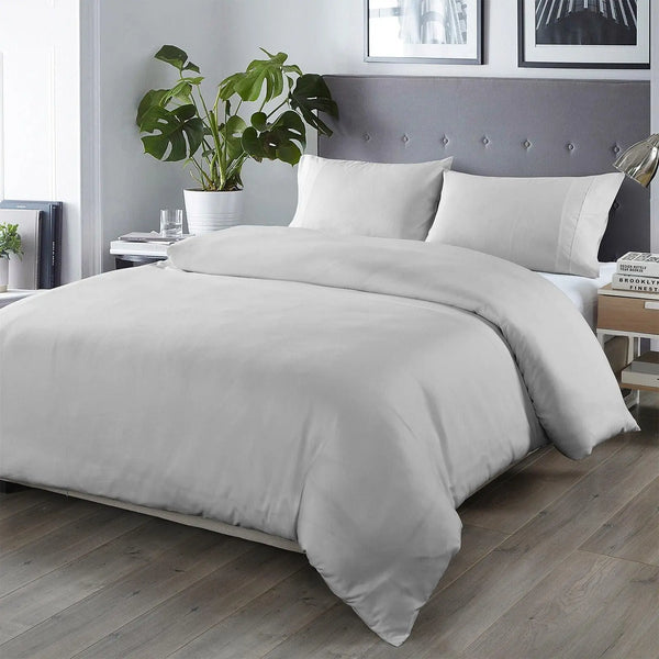 Royal Comfort Bamboo Blended Quilt Cover Set 1000TC Ultra Soft Luxury Bedding King Portland Grey Deals499