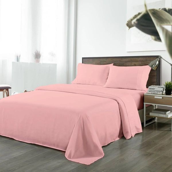 Royal Comfort Bamboo Blended Sheet & Pillowcases Set 1000TC Ultra Soft Bedding King Blush Deals499
