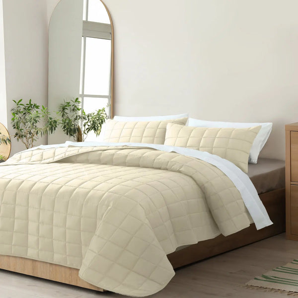 Royal Comfort Coverlet Set Bedspread Soft Touch Easy Care Breathable 3 Piece Set - King - Beige from Deals499 at Deals499