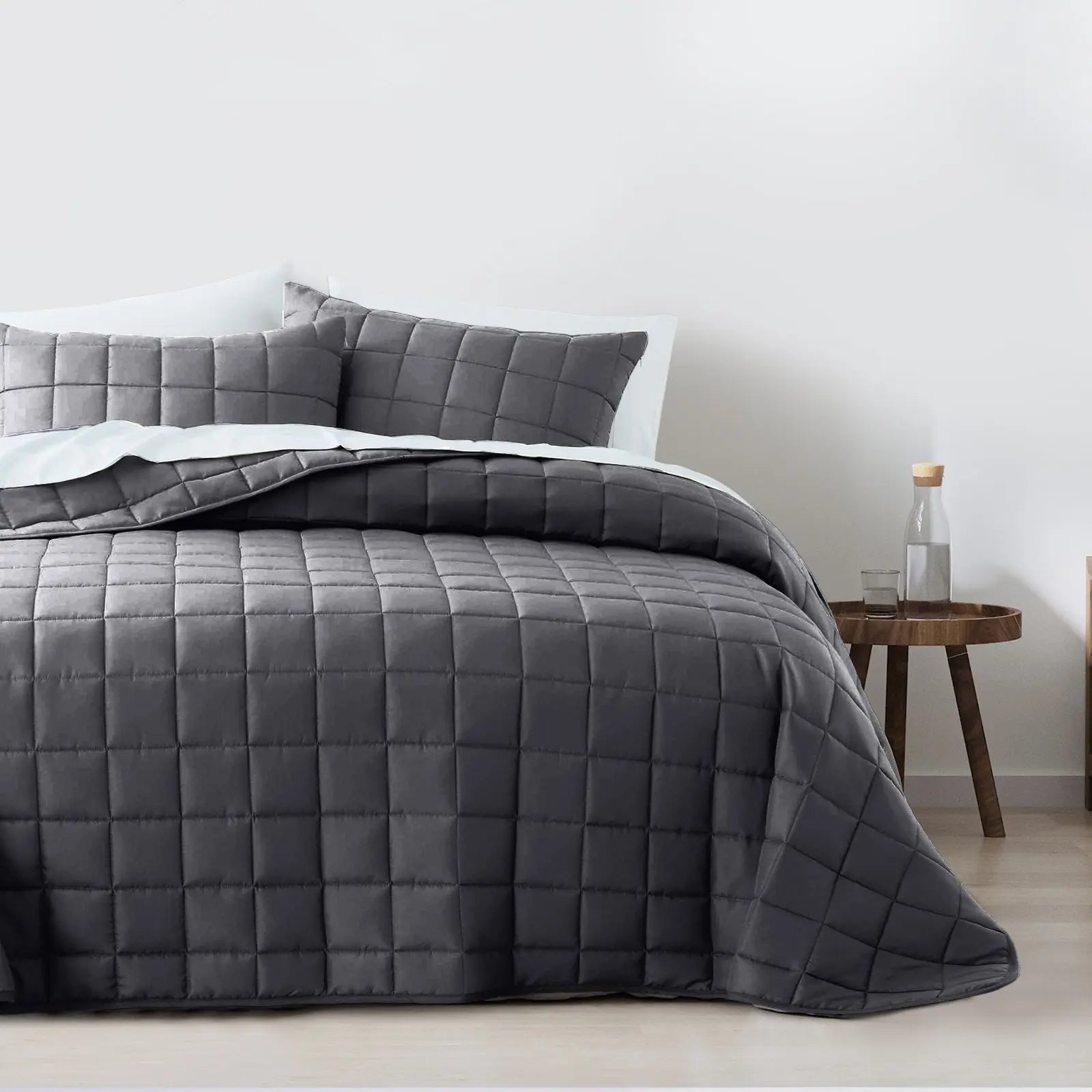 Royal Comfort Coverlet Set Bedspread Soft Touch Easy Care Breathable 3 Piece Set - King - Charcoal from Deals499 at Deals499