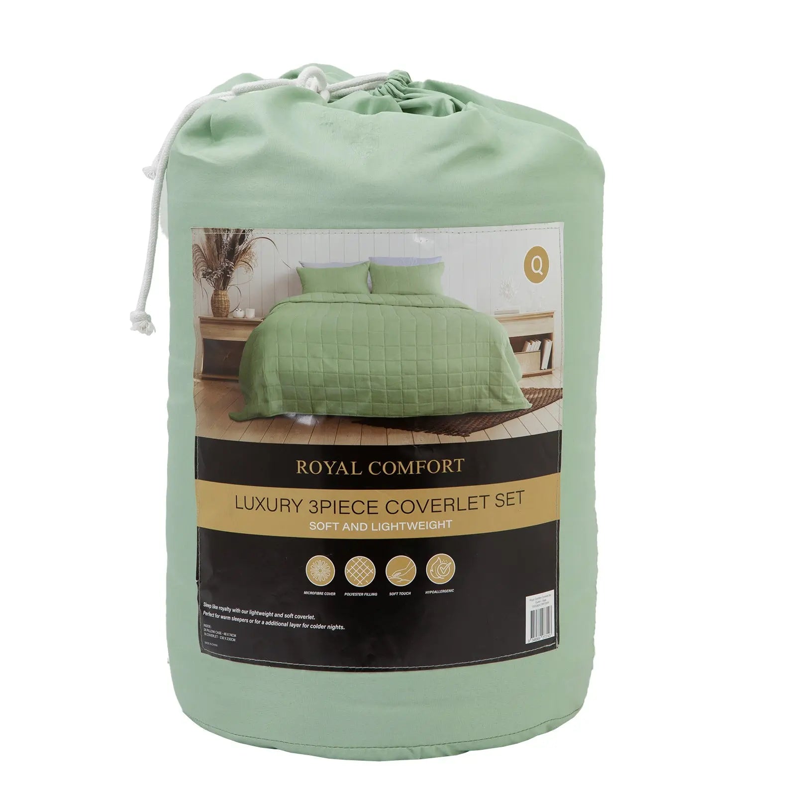Royal Comfort Coverlet Set Bedspread Soft Touch Easy Care Breathable 3 Piece Set - King - Sage from Deals499 at Deals499