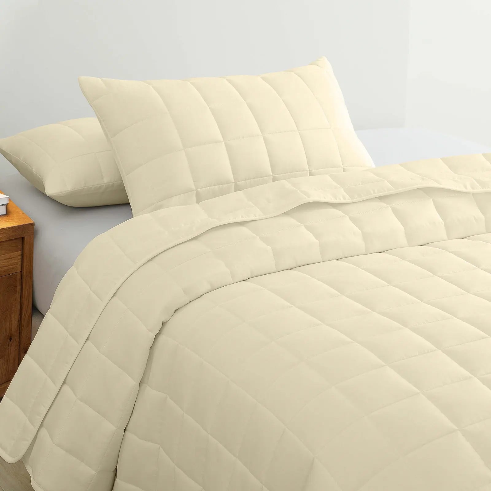 Royal Comfort Coverlet Set Bedspread Soft Touch Easy Care Breathable 3 Piece Set - Queen - Beige from Deals499 at Deals499