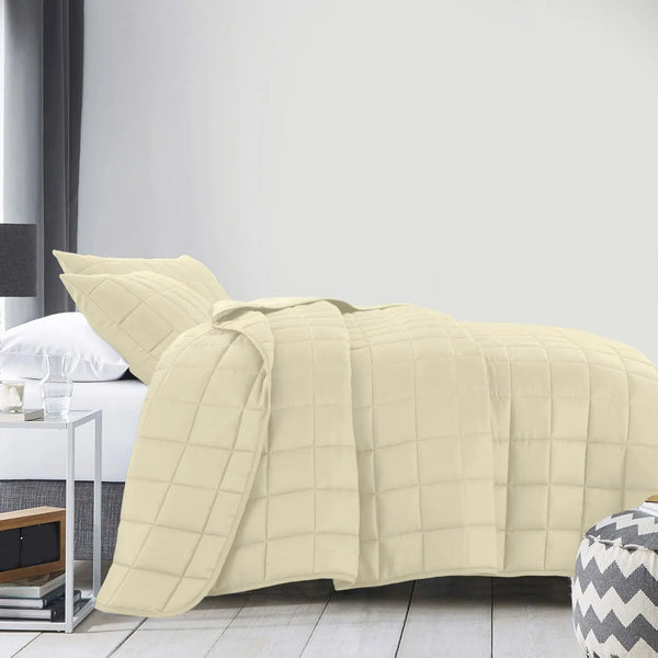 Royal Comfort Coverlet Set Bedspread Soft Touch Easy Care Breathable 3 Piece Set - Queen - Beige from Deals499 at Deals499