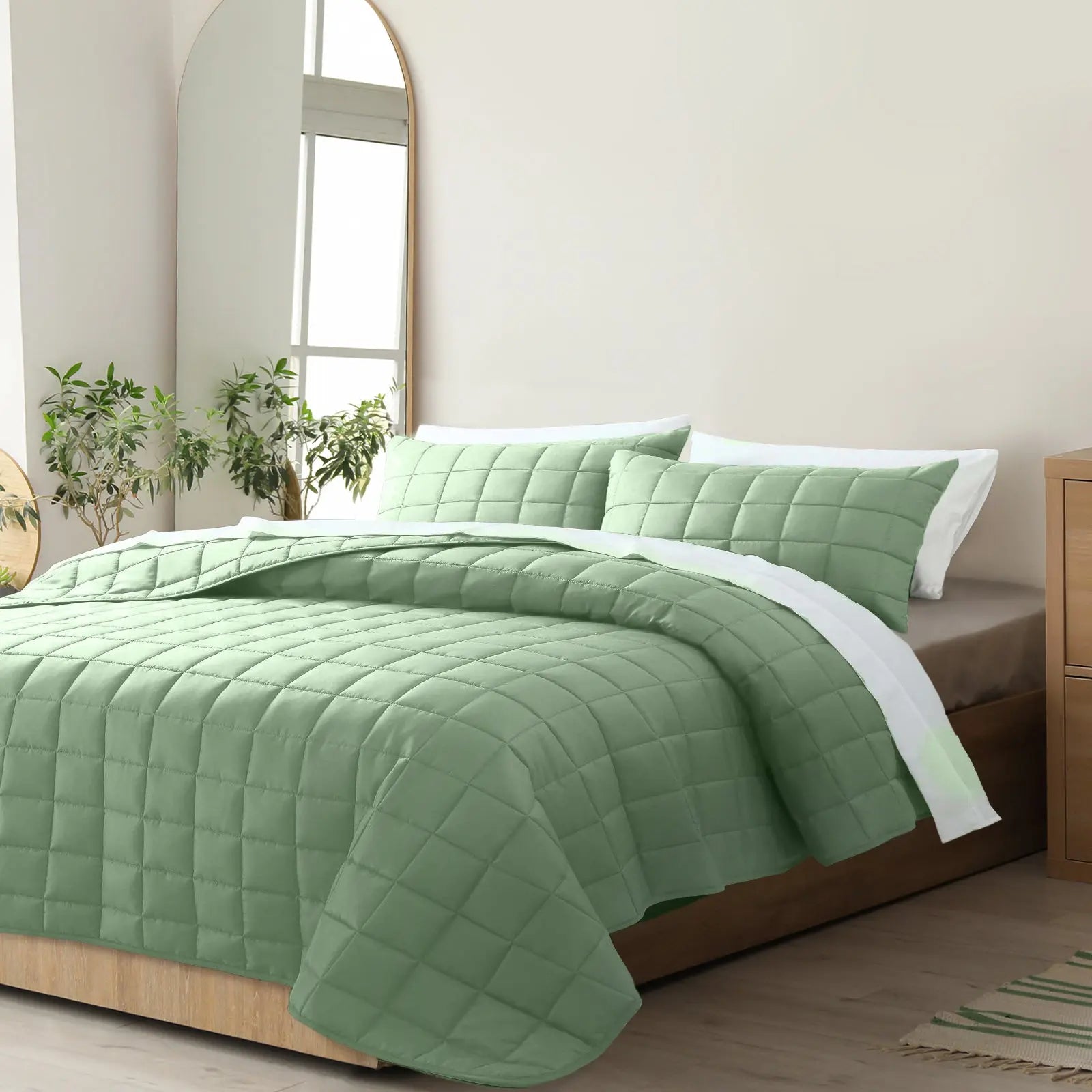 Royal Comfort Coverlet Set Bedspread Soft Touch Easy Care Breathable 3 Piece Set - Queen - Sage from Deals499 at Deals499