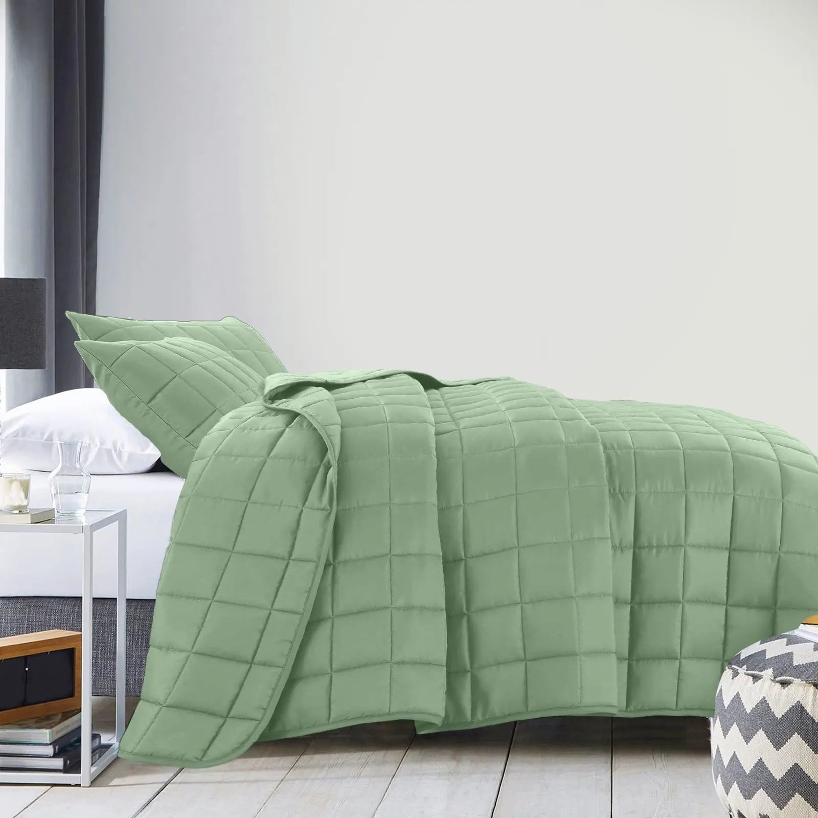 Royal Comfort Coverlet Set Bedspread Soft Touch Easy Care Breathable 3 Piece Set - Queen - Sage from Deals499 at Deals499