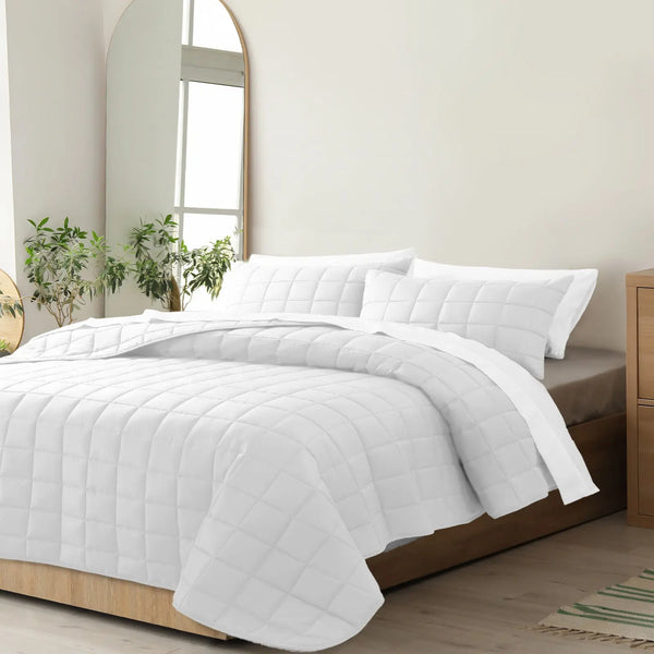 Royal Comfort Coverlet Set Bedspread Soft Touch Easy Care Breathable 3 Piece Set - Queen - White from Deals499 at Deals499