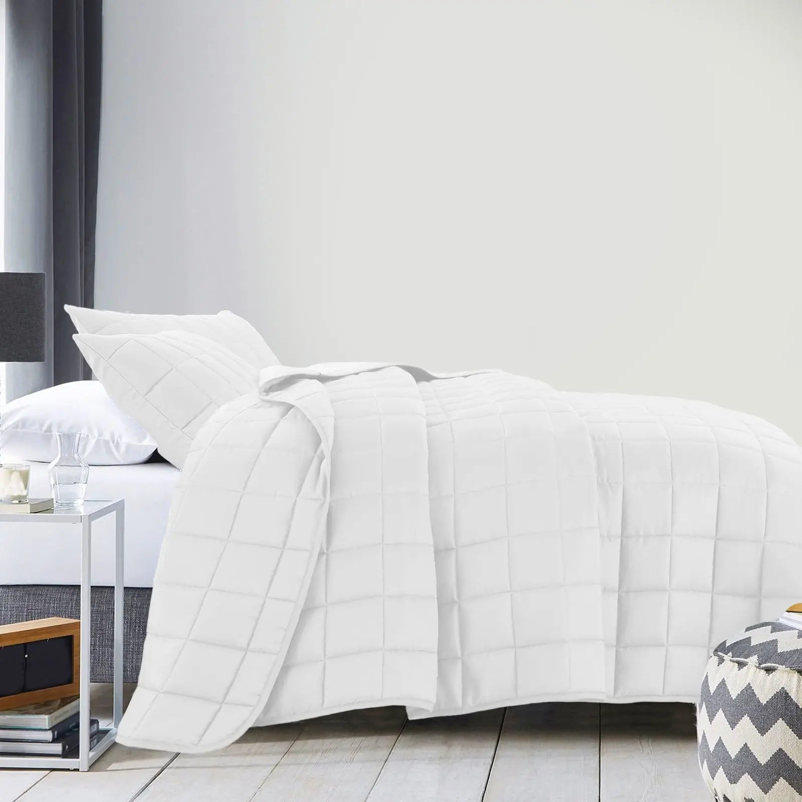 Royal Comfort Coverlet Set Bedspread Soft Touch Easy Care Breathable 3 Piece Set - Queen - White from Deals499 at Deals499