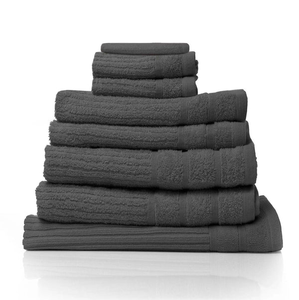 Royal Comfort Eden Egyptian Cotton 600GSM 8 Piece Luxury Bath Towels Set Granite Deals499