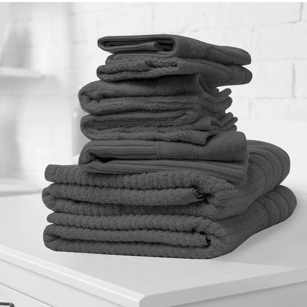 Royal Comfort Eden Egyptian Cotton 600GSM 8 Piece Luxury Bath Towels Set Granite Deals499