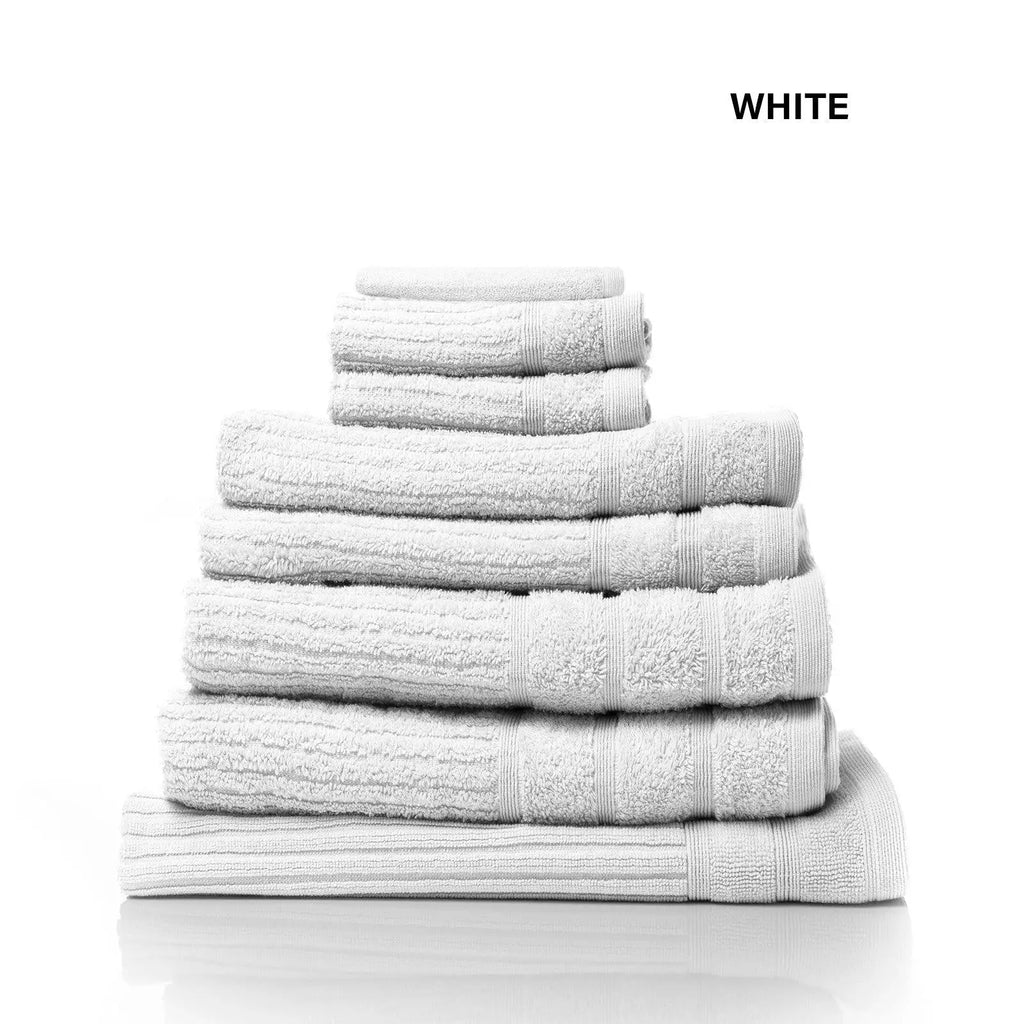 Royal Comfort Eden Egyptian Cotton 600GSM 8 Piece Luxury Bath Towels Set White Deals499