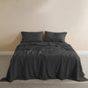 Royal Comfort Flax Linen Blend Sheet Set Bedding Luxury Breathable Ultra Soft Charcoal King Deals499