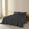 Royal Comfort Flax Linen Blend Sheet Set Bedding Luxury Breathable Ultra Soft Charcoal King Deals499