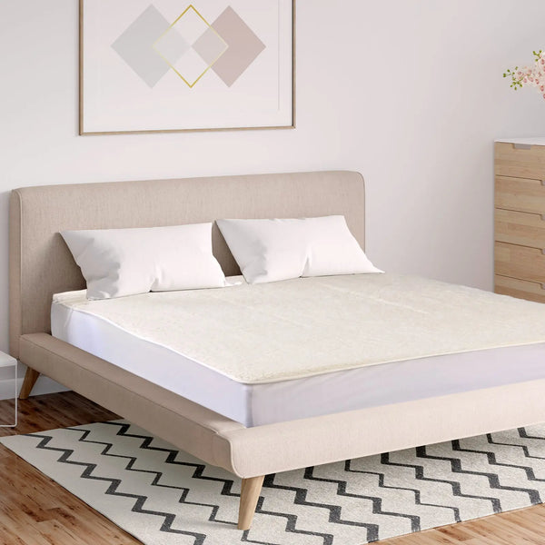 Royal Comfort Fleece Top Electric Blanket Fitted Heated Winter Underlay - King - White Deals499