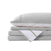 Royal Comfort Hemp Braid Cotton Blend Quilt Cover Set Reverse Stripe Bedding Light Grey Queen Deals499