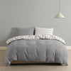Royal Comfort Hemp Braid Cotton Blend Quilt Cover Set Reverse Stripe Bedding Light Grey Queen Deals499