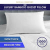 Royal Comfort Luxury Bamboo Blend Gusset Pillow Single Pack 4cm Gusset Support 50 x 75cm White Deals499