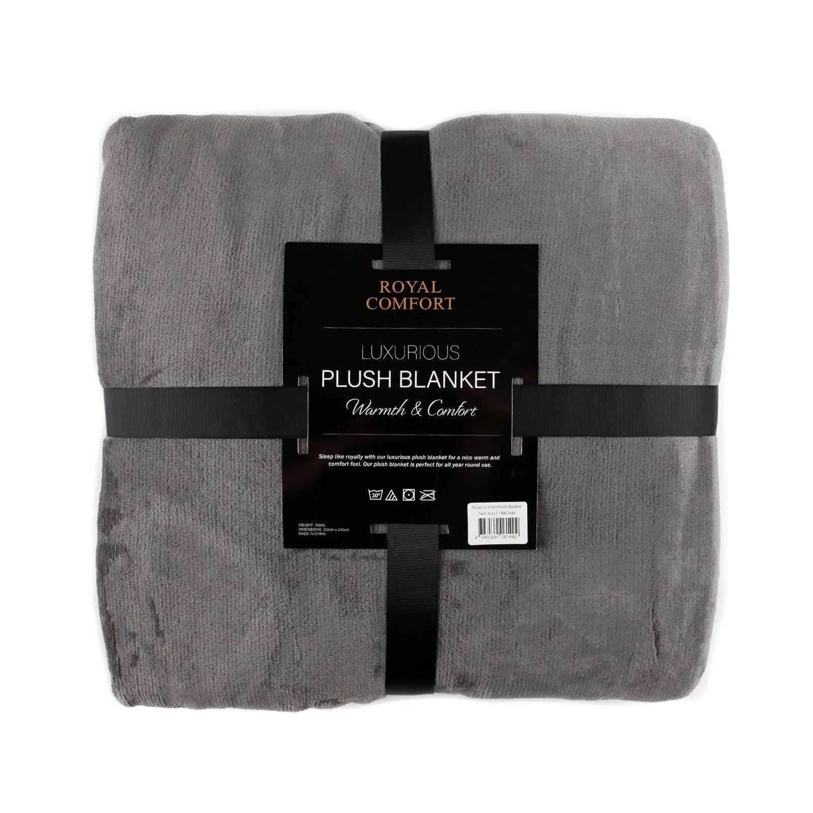 Royal Comfort Plush Blanket Throw Warm Soft Super Soft Large 220cm x 240cm  Dark Grey Deals499