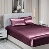Royal Comfort Satin Sheet Set 3 Piece Fitted Sheet Pillowcase Soft  - King - Malaga Wine Deals499