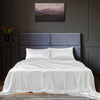 Royal Comfort Satin Sheet Set 4 Piece Fitted Flat Sheet Pillowcases  - Queen - White Deals499
