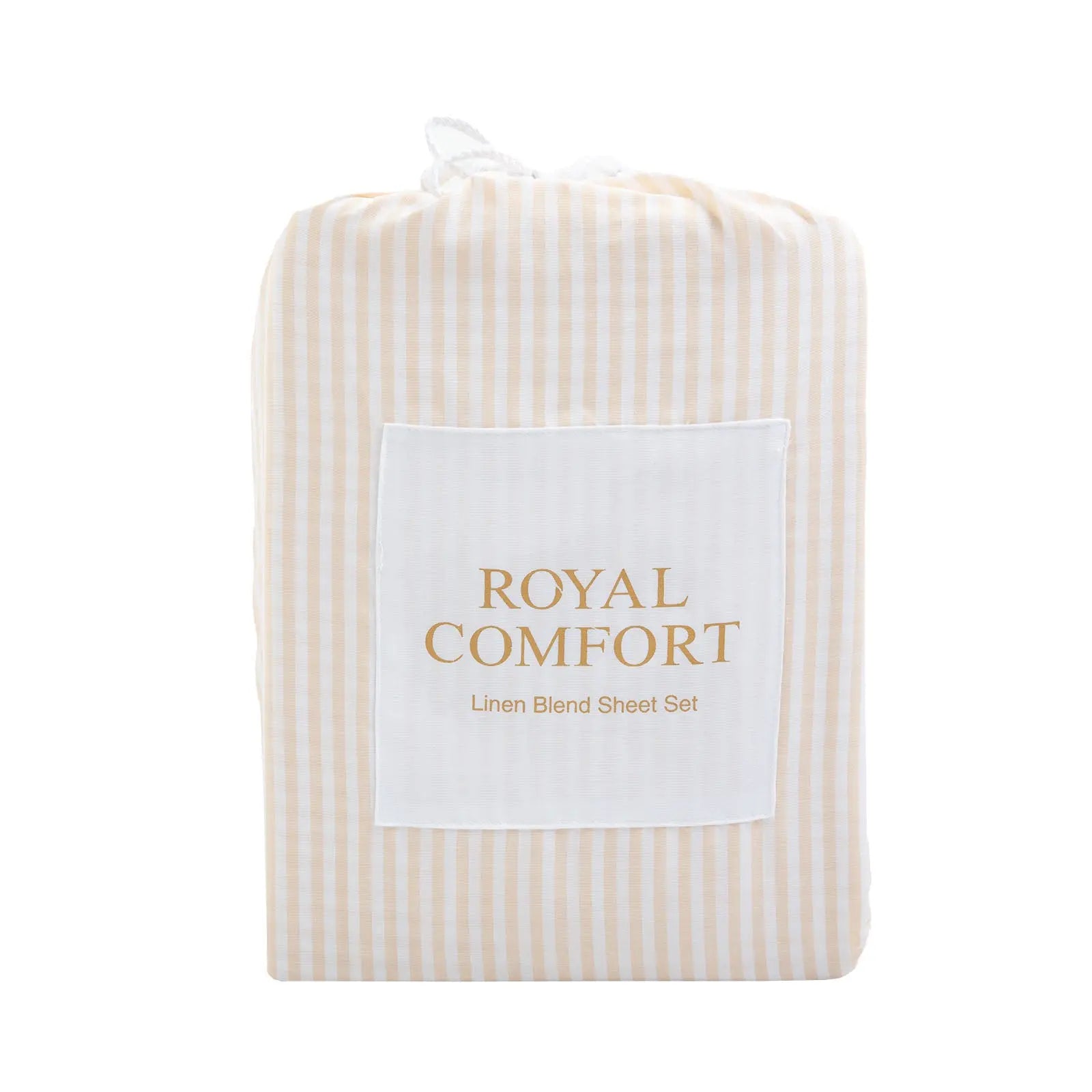 Royal Comfort Striped Flax Linen Blend Quilt Cover Set Soft Touch Bedding - Queen - Beige from Deals499 at Deals499