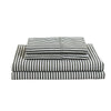 Royal Comfort Striped Flax Linen Blend Quilt Cover Set Soft Touch Bedding - Queen - Charcoal from Deals499 at Deals499