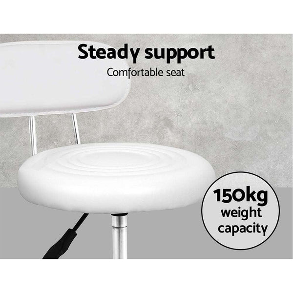 Artiss PU Leather Swivel Salon Stool - White Deals499