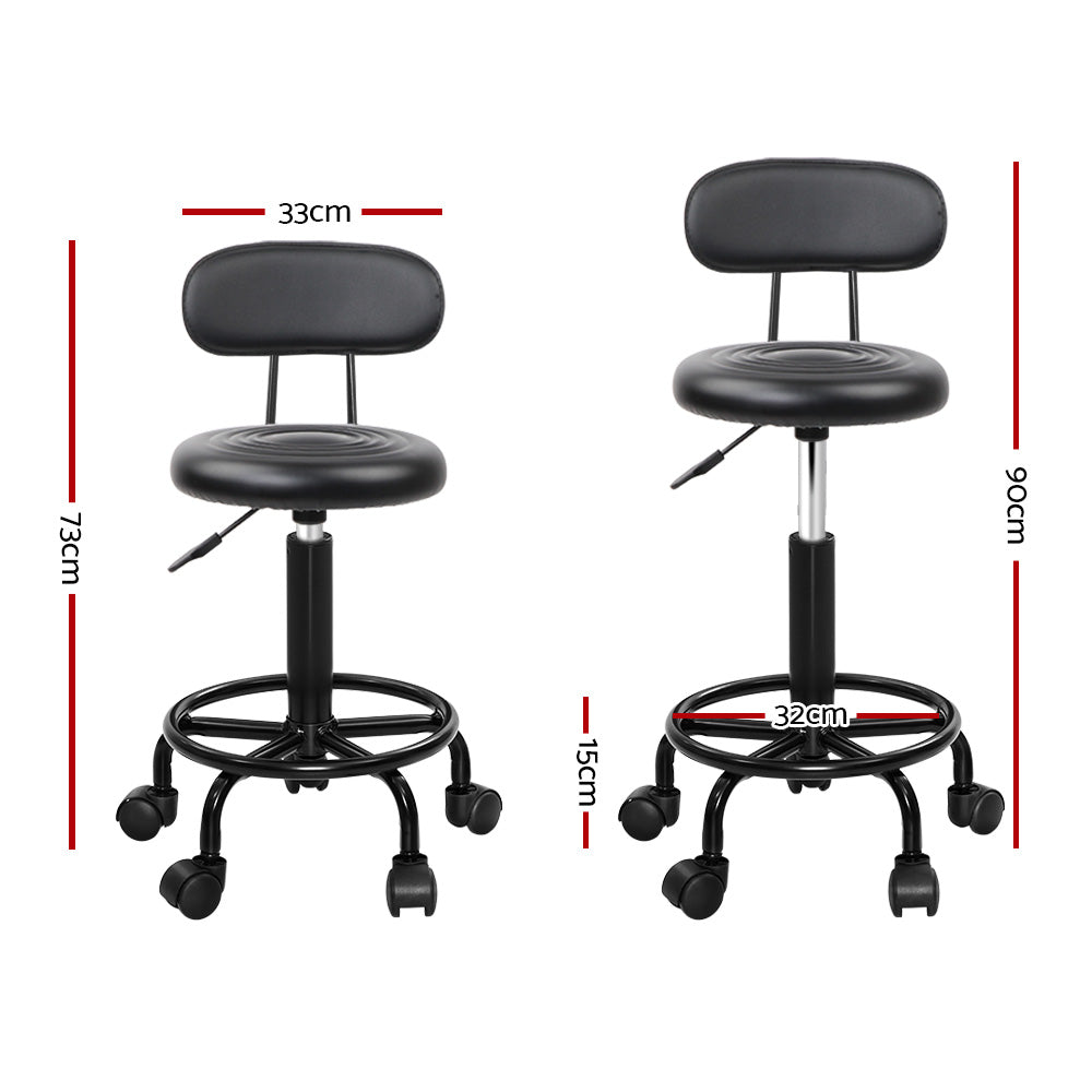 Artiss Salon Stool Swivel Chairs with Back Barber Beauty Hydralic Lift Deals499