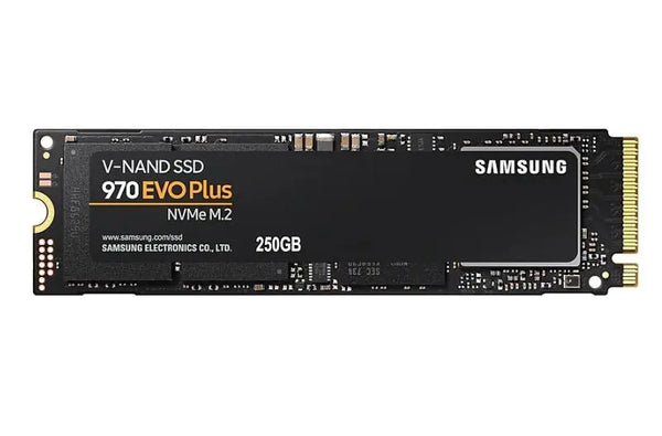 SAMSUNG 970 EVO PLUS M.2 250GB MLC V-NAND 3-bit NVME MLC 3,500MB/s 2,300MB/s, 370K/500K IOPS, 150TBW 5 Years Warranty970 SAMSUNG