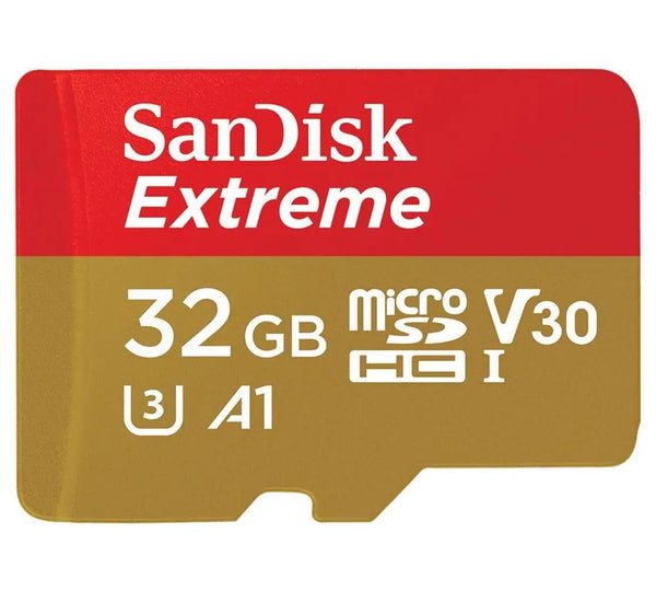 SANDISK 32GB Extreme microSD SDHC SQXAF V30 U3 C10 A1 UHS-1 100MB/s R 60MB/s W 4x6 SD Adaptor Android Smartphone Action Camera Drones SANDISK