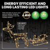 SAS Electrical 1.7m 3D Reindeer & Sleigh Display Warm White Rope Lights Deals499