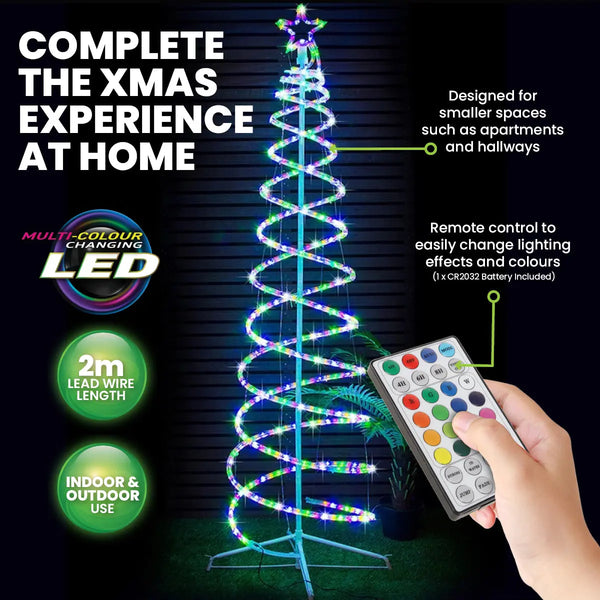 SAS Electrical 1.8m 3D Spiral Christmas Tree Remote Controlled Indoor/Outdoor Deals499